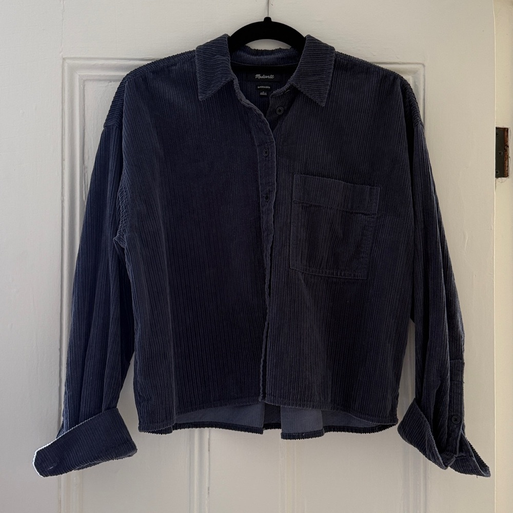 Madewell Navy Corduroy Oversized Shirt